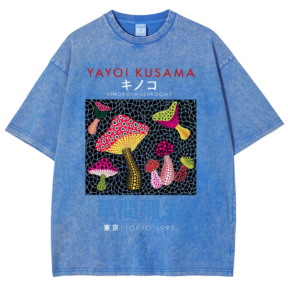 Yayoi Kusama Vintage Wash Japanese Design T-Shirt