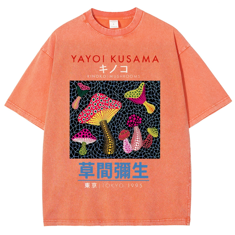 Yayoi Kusama Vintage Wash Japanese Design T-Shirt