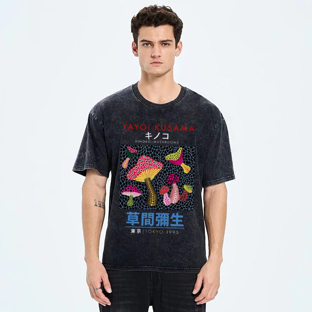 Yayoi Kusama Vintage Wash Japanese Design T-Shirt