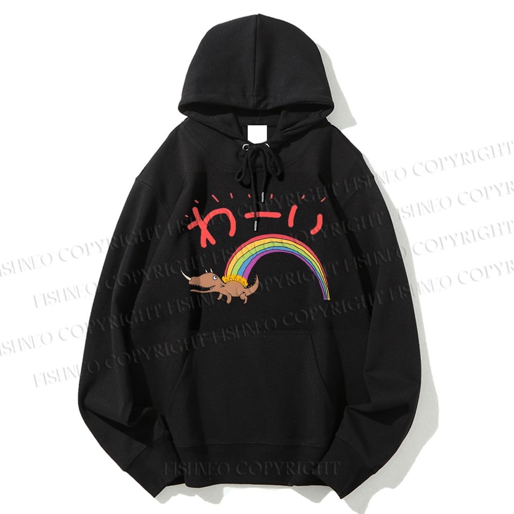 Unisex Casual Cotton Rainbow Monster Printed Hoodie