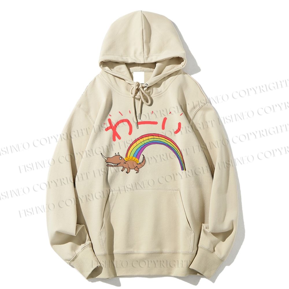 Unisex Casual Cotton Rainbow Monster Printed Hoodie