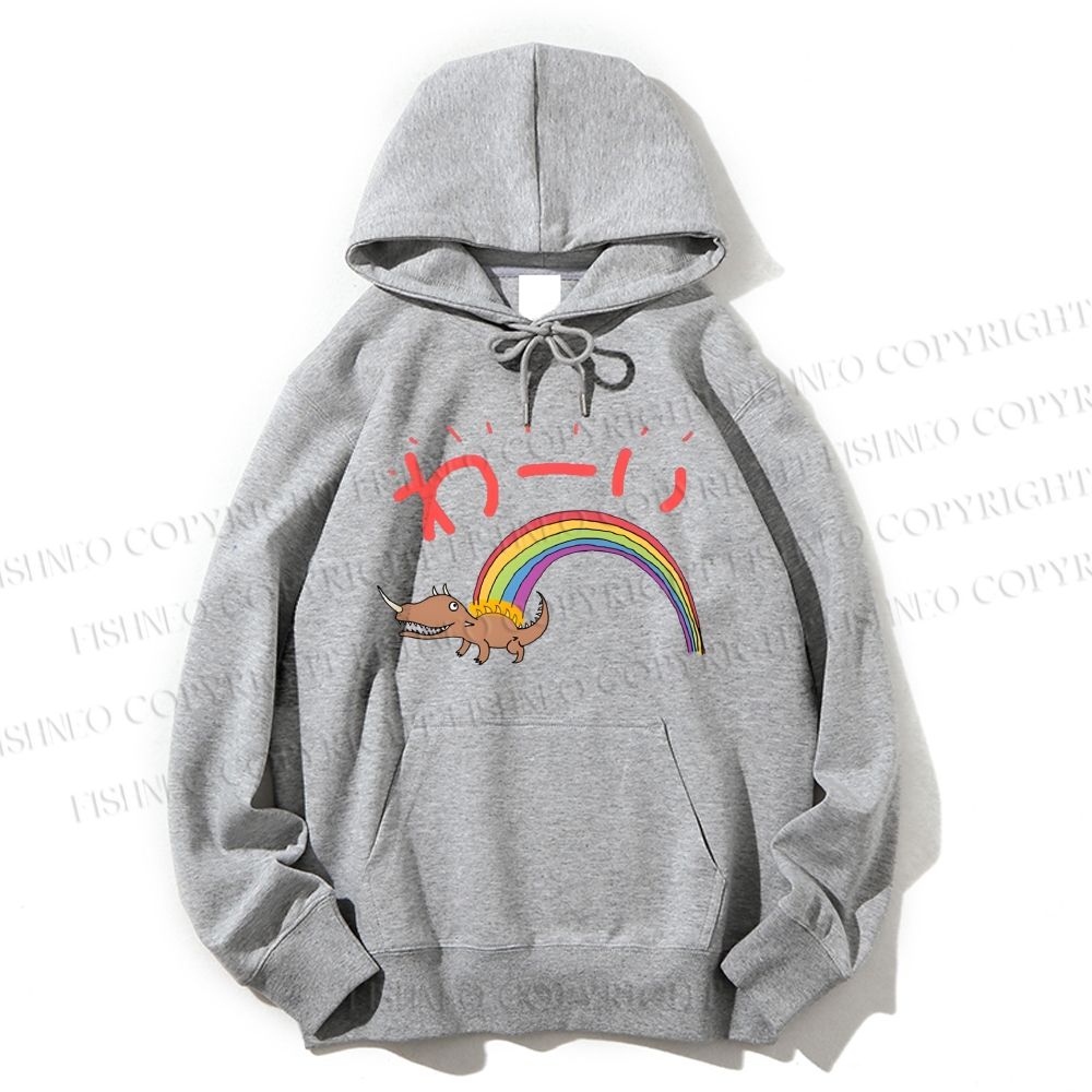 Unisex Casual Cotton Rainbow Monster Printed Hoodie