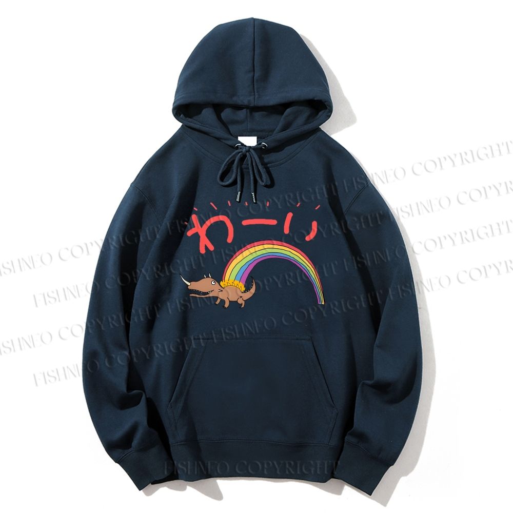 Unisex Casual Cotton Rainbow Monster Printed Hoodie
