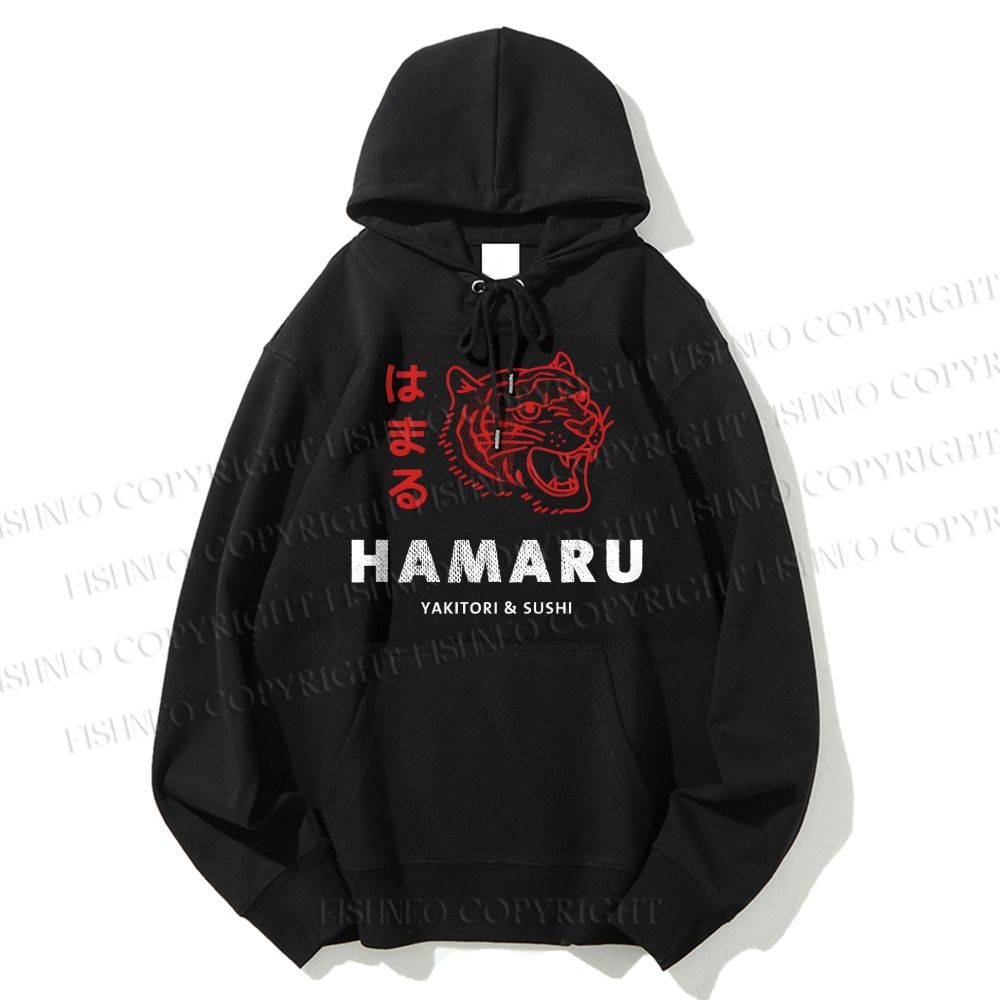 Unisex Casual Cotton Japanese Tiger Printed Hoodie