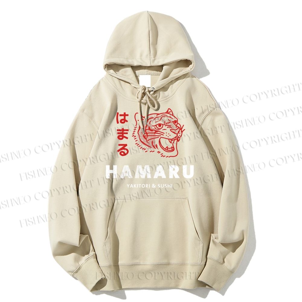 Unisex Casual Cotton Japanese Tiger Printed Hoodie