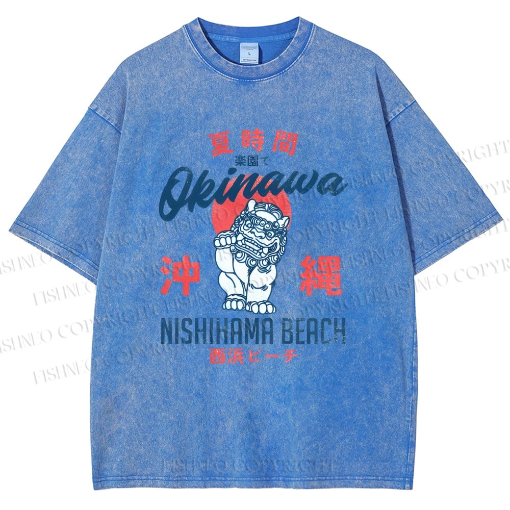 Unisex Okinawa Japan Printed Washed Tee