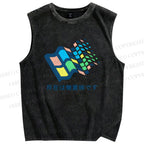 Unisex No Meaning Printed Washed Tank Top