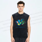 Unisex No Meaning Printed Washed Tank Top