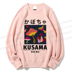 Unisex Yayoi Kusama Mushroom Printed Sweatshirt