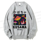 Unisex Yayoi Kusama Mushroom Printed Sweatshirt