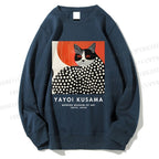 Unisex Yayoi Kusama Cat Printed Sweatshirt