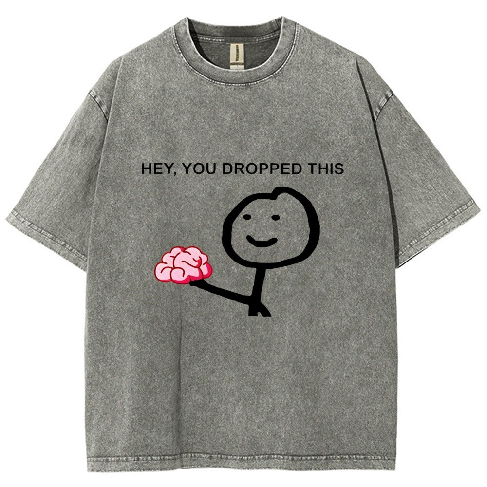 Spoof Print Casual Print T-shirt
