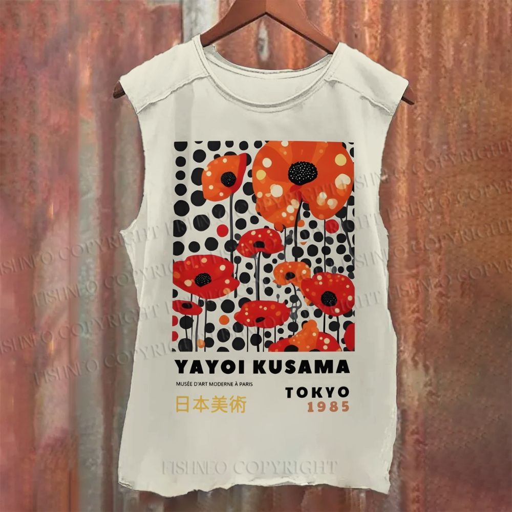Japanese Yayoi Kusama Flower Casual Printed Tank Top