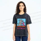 Unisex Leaning Tower of Pisa Funny Graffiti Printed Washed Tee