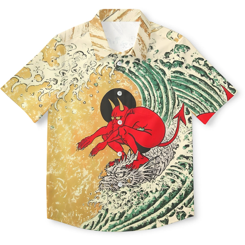 Japanese Demon Oni Button-up Shirt