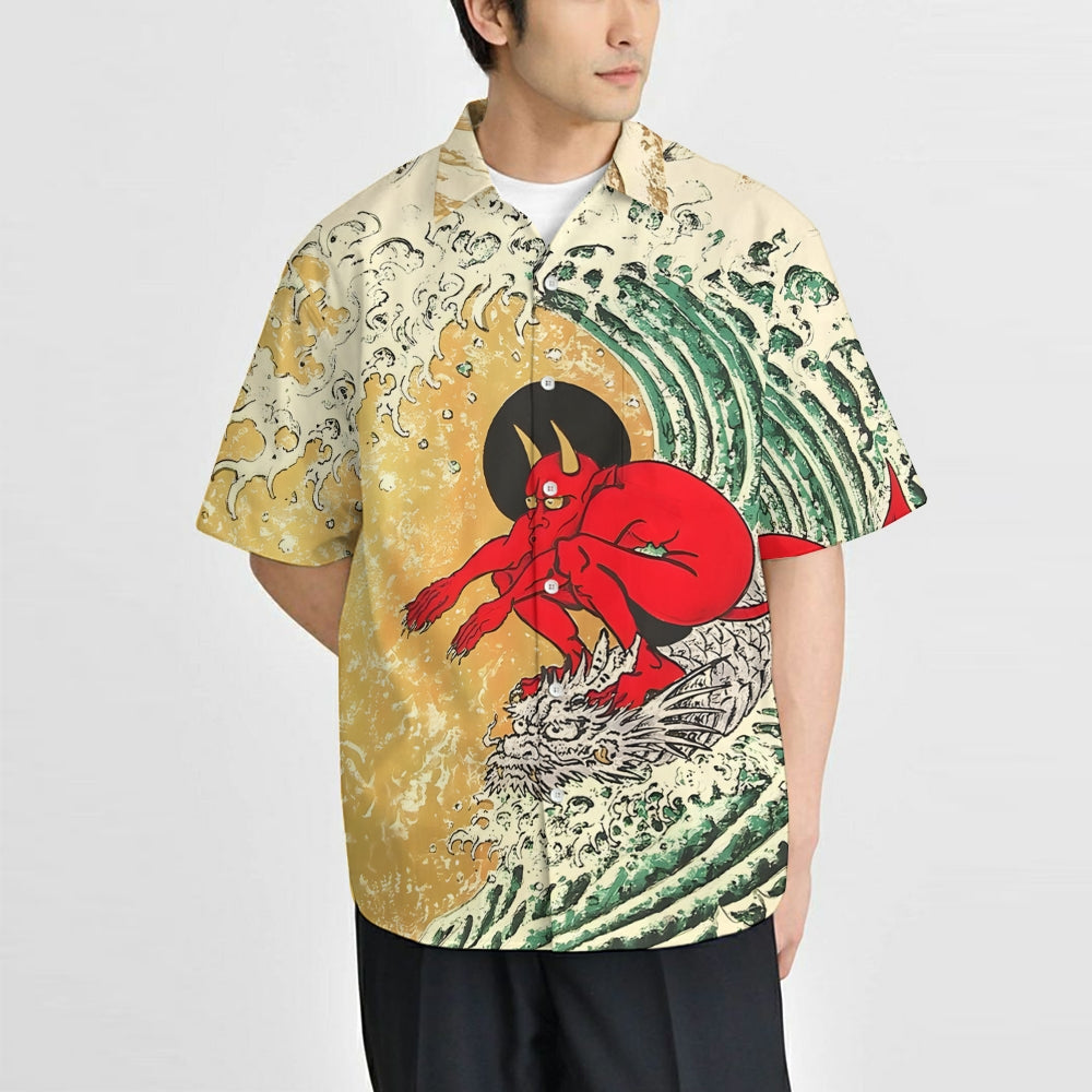 Japanese Demon Oni Button-up Shirt