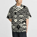 Japanese Cute Cat Wave Button-up Shirt