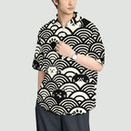 Japanese Cute Cat Wave Button-up Shirt