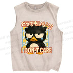 Unisex I Don't Care Printed Washed Tank Top