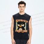 Unisex I Don't Care Printed Washed Tank Top