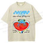 Unisex Soluo's At Frog Printed Washed Tee