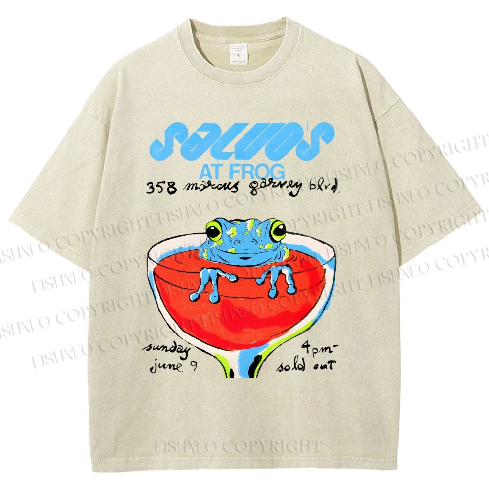 Unisex Soluo's At Frog Printed Washed Tee