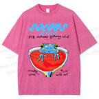 Unisex Soluo's At Frog Printed Washed Tee
