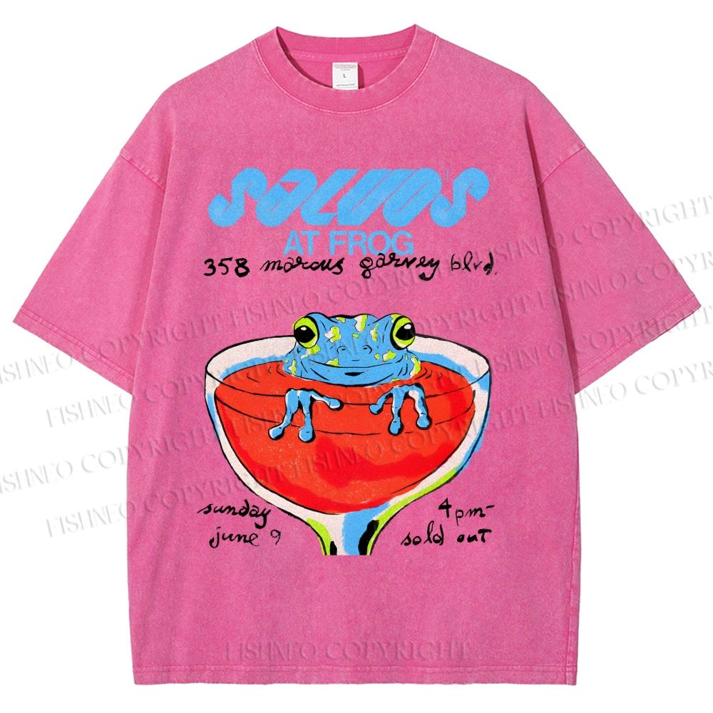 Unisex Soluo's At Frog Printed Washed Tee