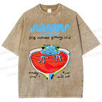 Unisex Soluo's At Frog Printed Washed Tee