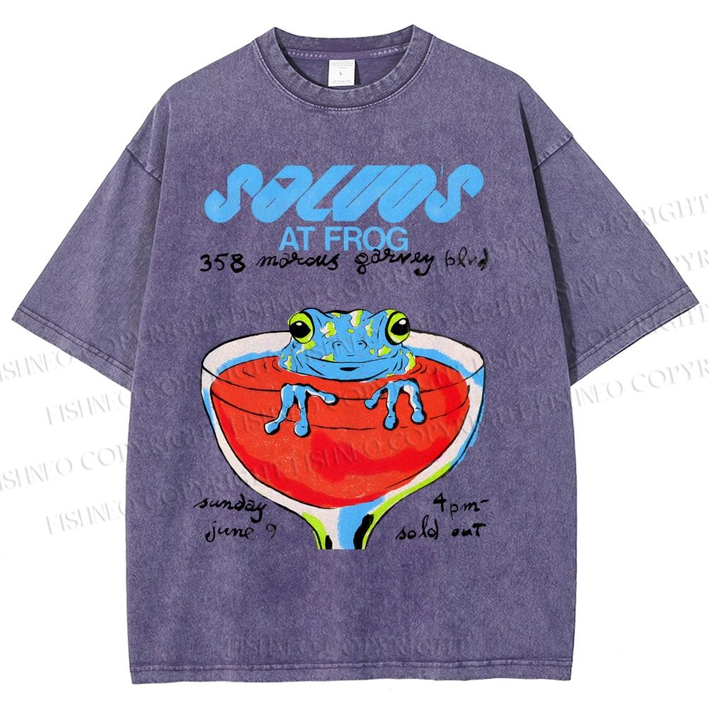 Unisex Soluo's At Frog Printed Washed Tee