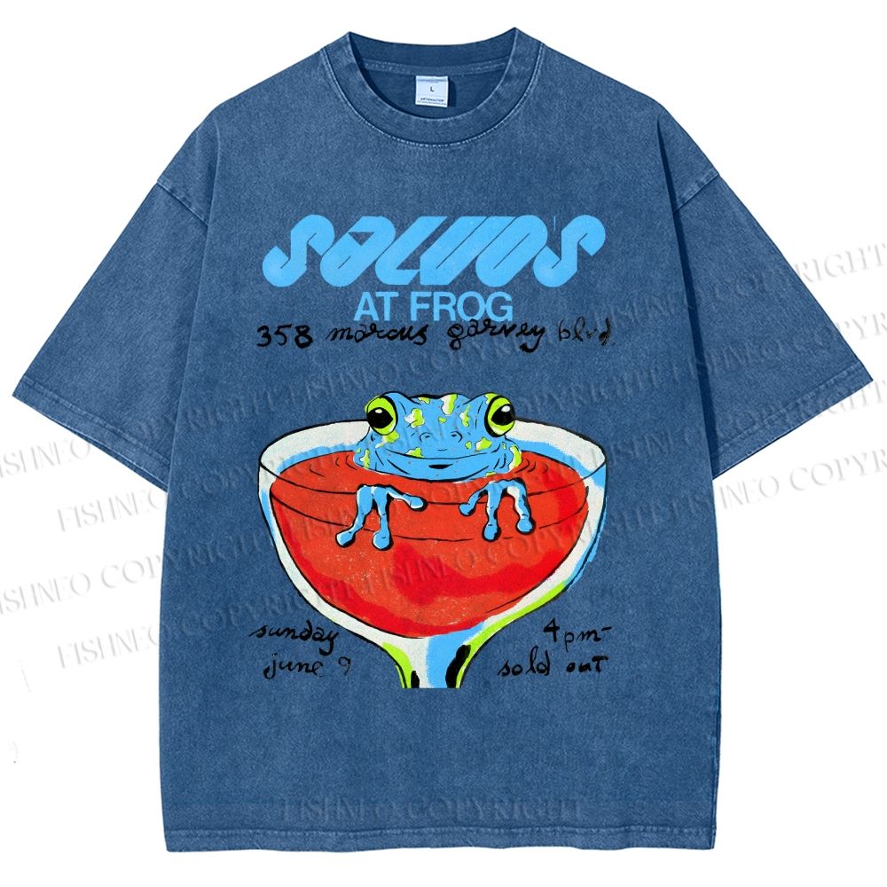 Unisex Soluo's At Frog Printed Washed Tee