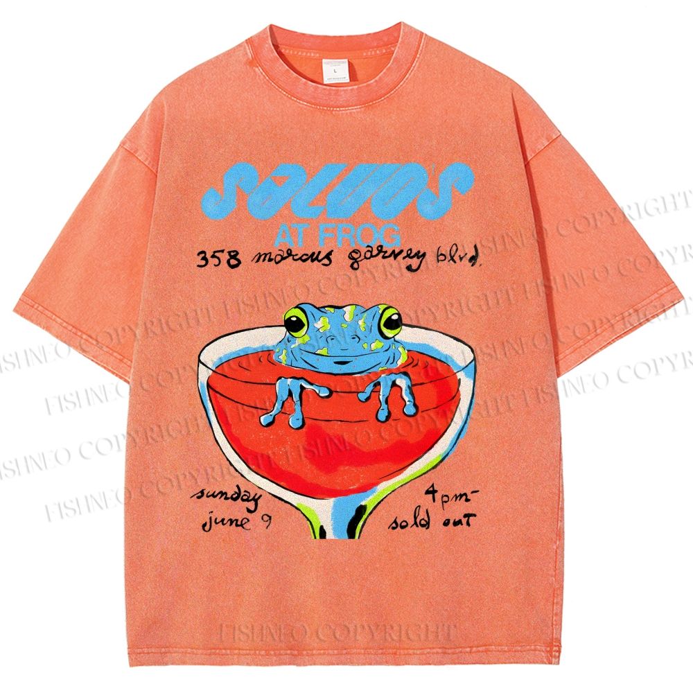 Unisex Soluo's At Frog Printed Washed Tee