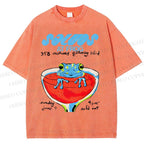 Unisex Soluo's At Frog Printed Washed Tee
