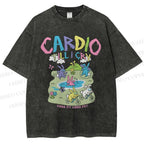 Unisex Cardio Tillicry Printed Washed Tee