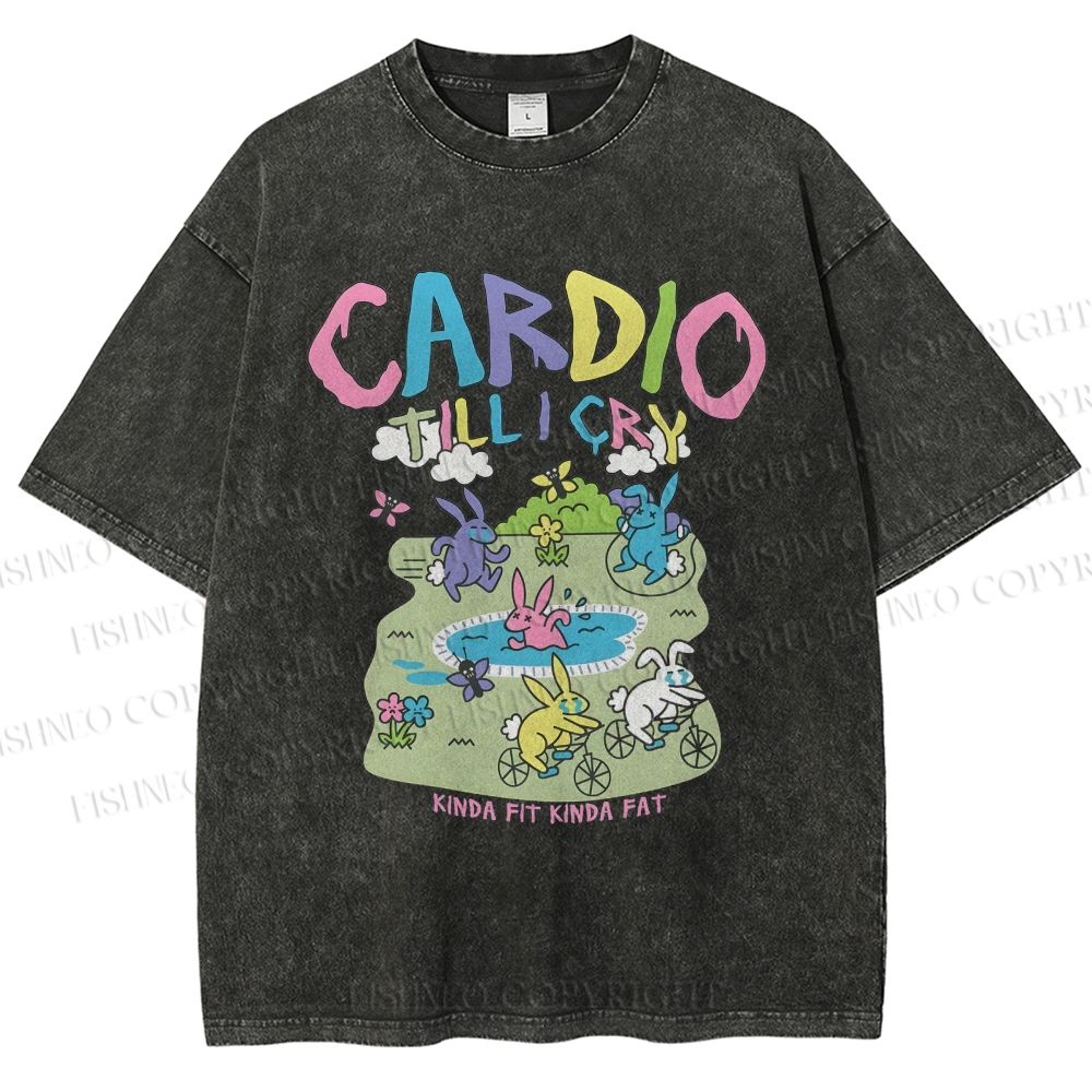 Unisex Cardio Tillicry Printed Washed Tee