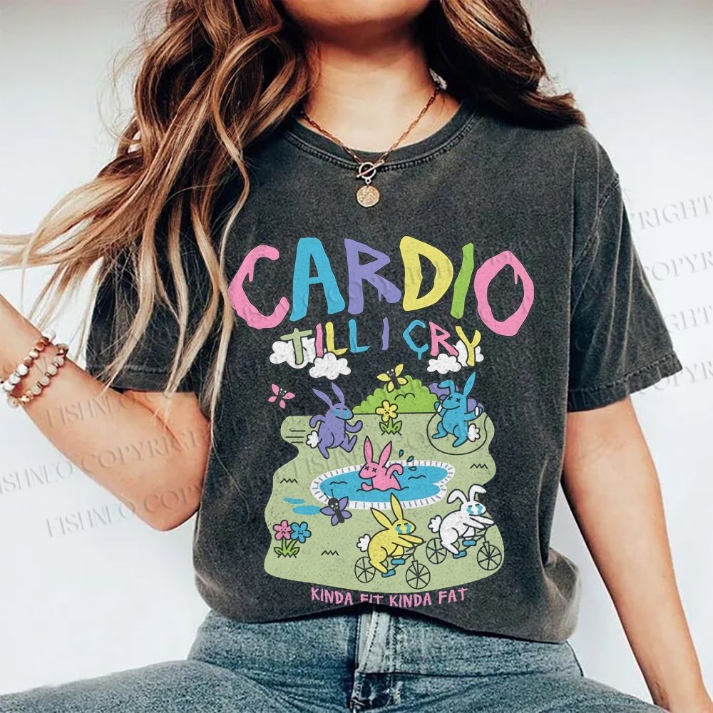 Unisex Cardio Tillicry Printed Washed Tee