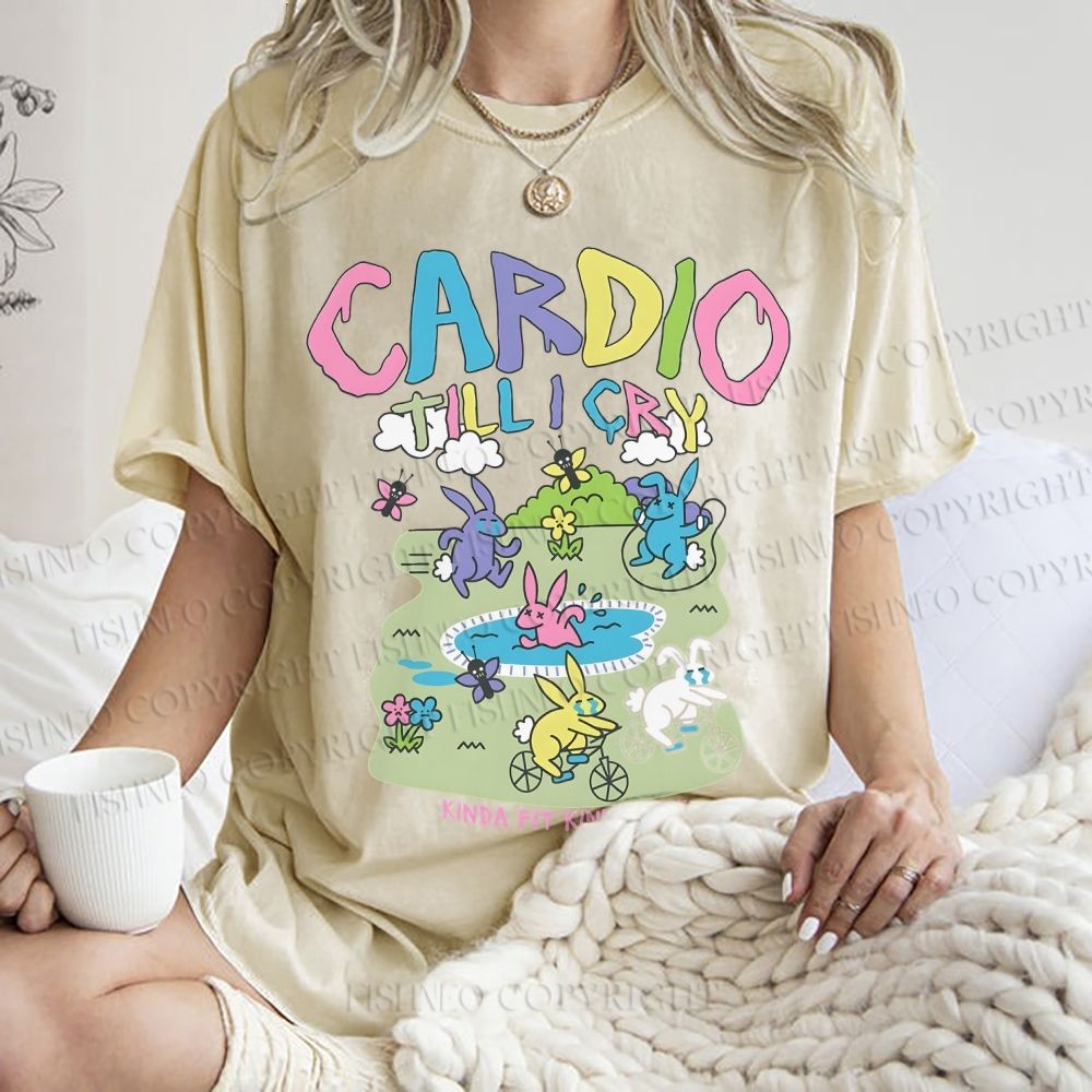 Unisex Cardio Tillicry Printed Washed Tee