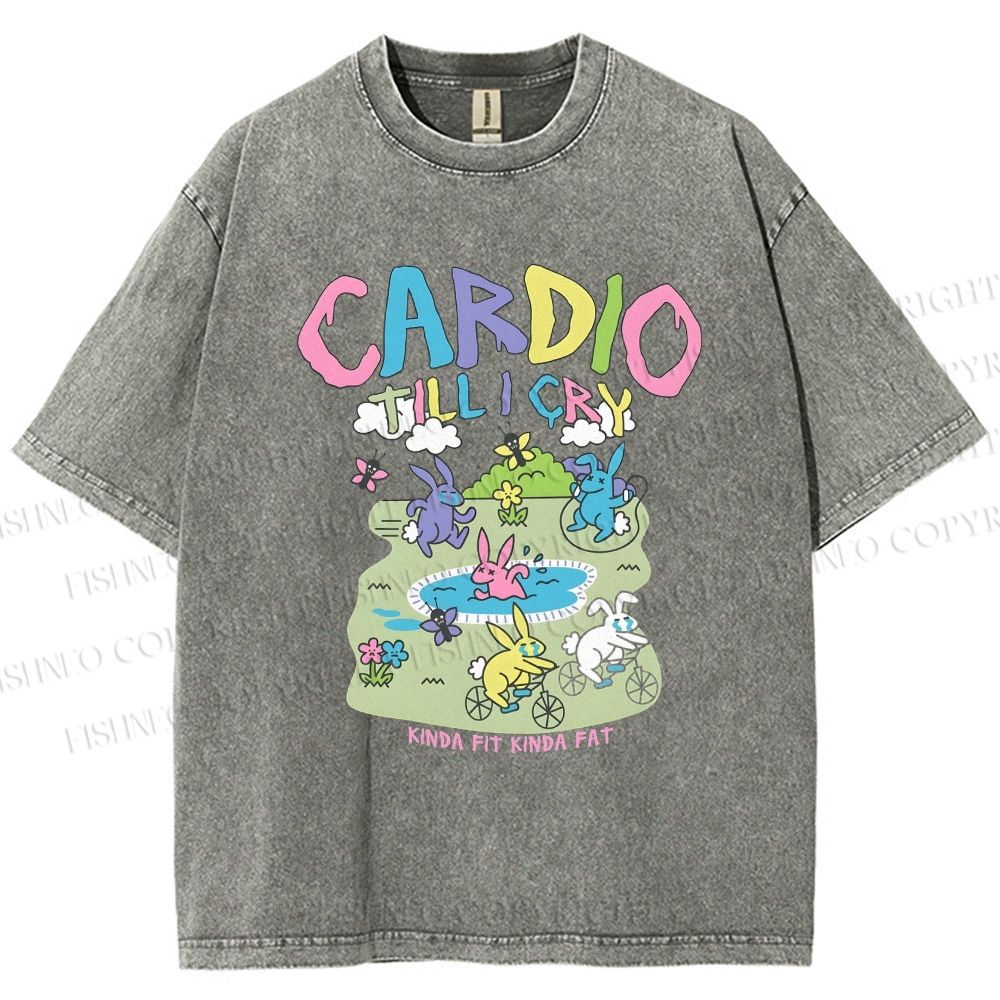 Unisex Cardio Tillicry Printed Washed Tee