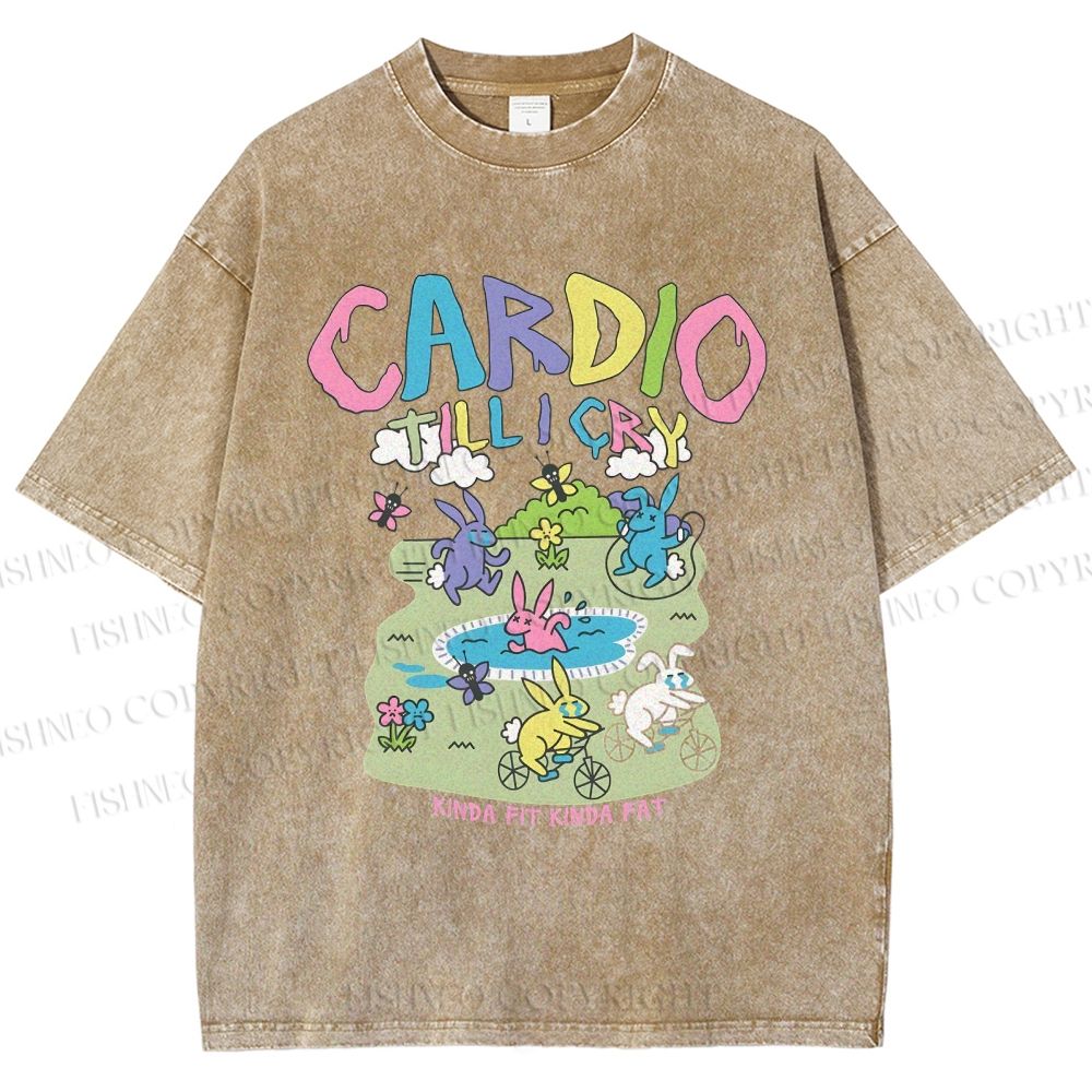 Unisex Cardio Tillicry Printed Washed Tee
