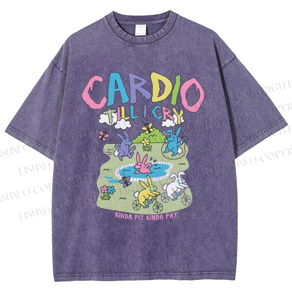 Unisex Cardio Tillicry Printed Washed Tee