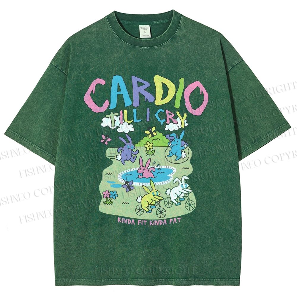 Unisex Cardio Tillicry Printed Washed Tee