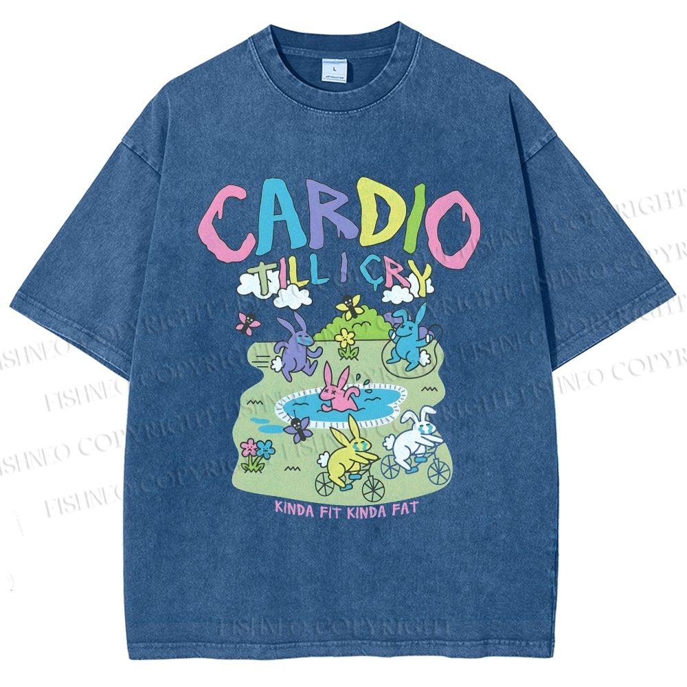 Unisex Cardio Tillicry Printed Washed Tee