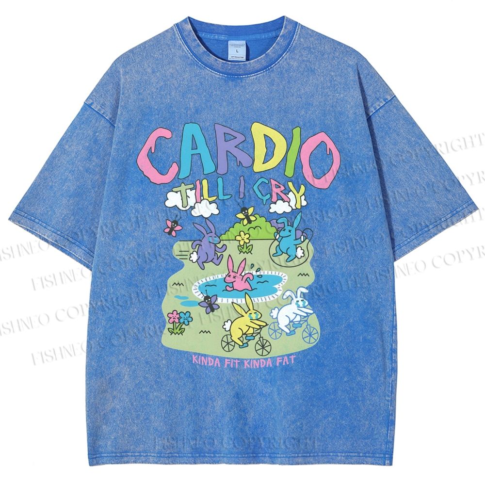 Unisex Cardio Tillicry Printed Washed Tee