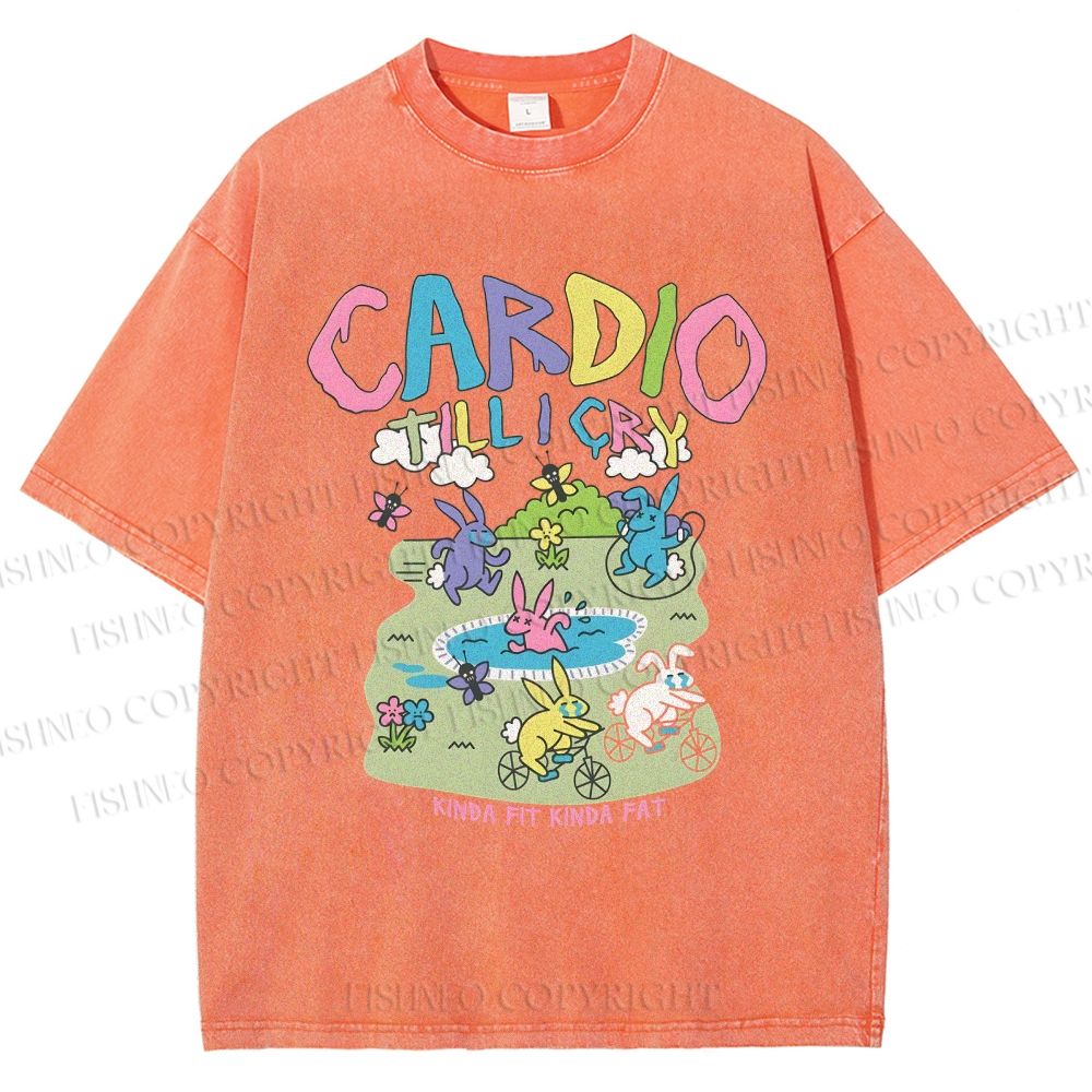Unisex Cardio Tillicry Printed Washed Tee