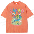 Unisex Cardio Tillicry Printed Washed Tee