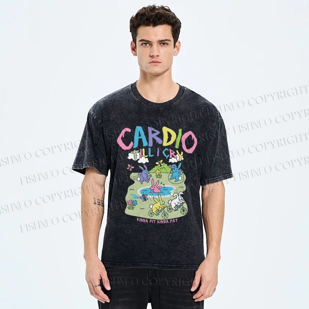 Unisex Cardio Tillicry Printed Washed Tee
