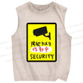 Unisex Security Printed Washed Tank Top