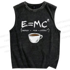 Unisex E=MC2 Printed Washed Tank Top