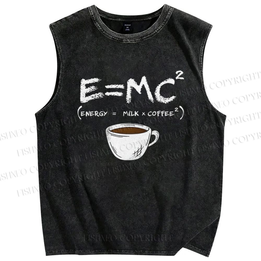 Unisex E=MC2 Printed Washed Tank Top