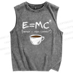Unisex E=MC2 Printed Washed Tank Top